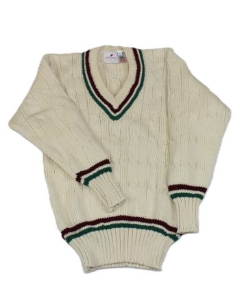 A Cricket Jumper in Old English White Merino Wool