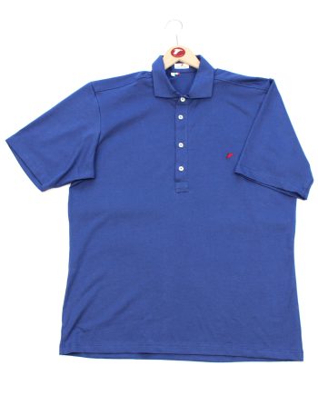 Men's Short Sleeve Popover Shirt in Blue Jersey Cotton