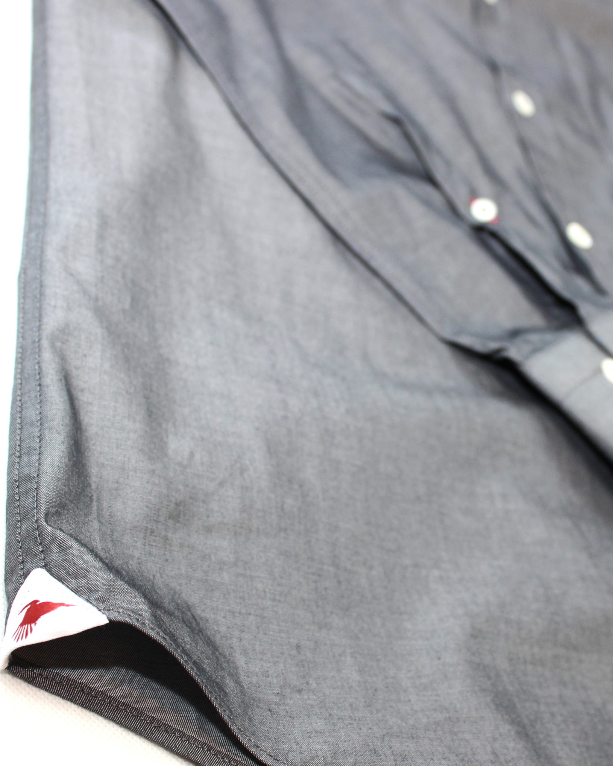 A Men's Charcoal Grey Cotton Button Down Shirt - Pellicano Menswear