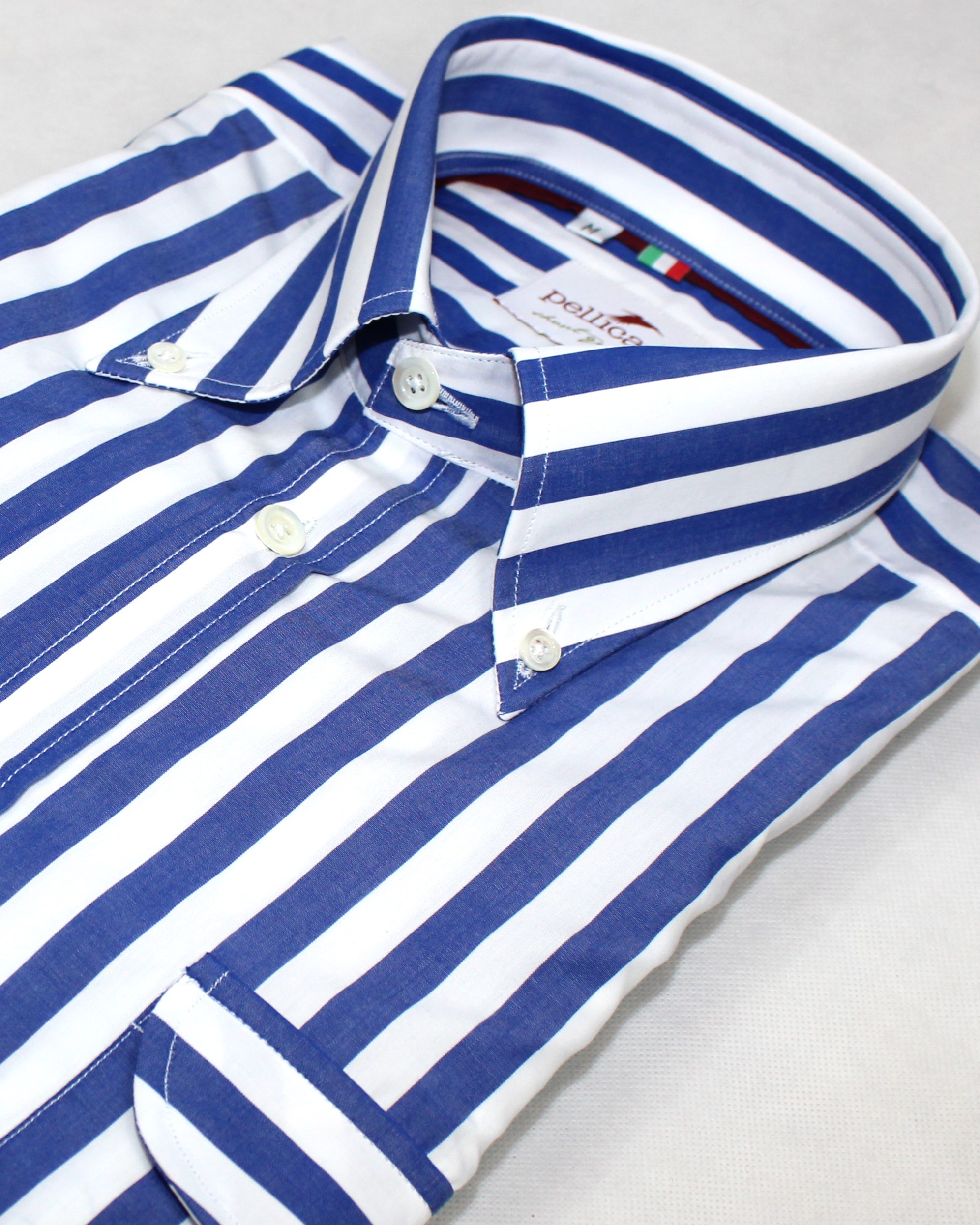Men's Bengal Stripe Shirt in Blue & White - Pellicano Menswear