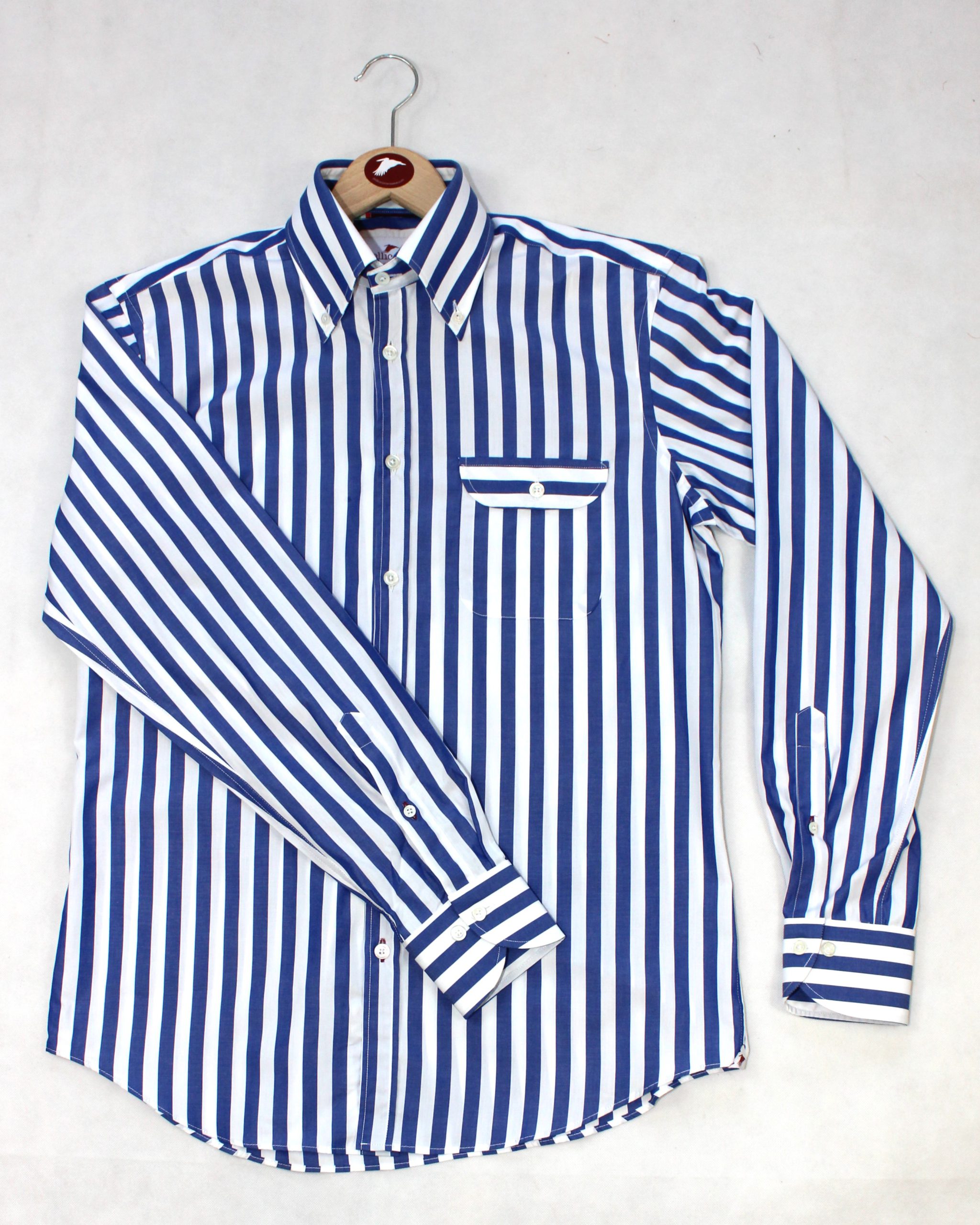 A Men's Bengal Stripe Shirt in Blue & White - Pellicano Menswear