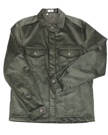 A Corduroy Trucker Jacket in Jungle Green