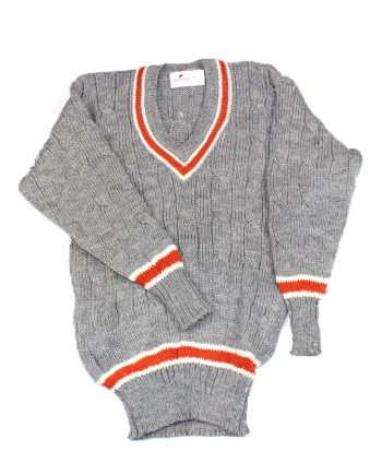 A  Cricket Jumper in  Grey Lambs  Wool