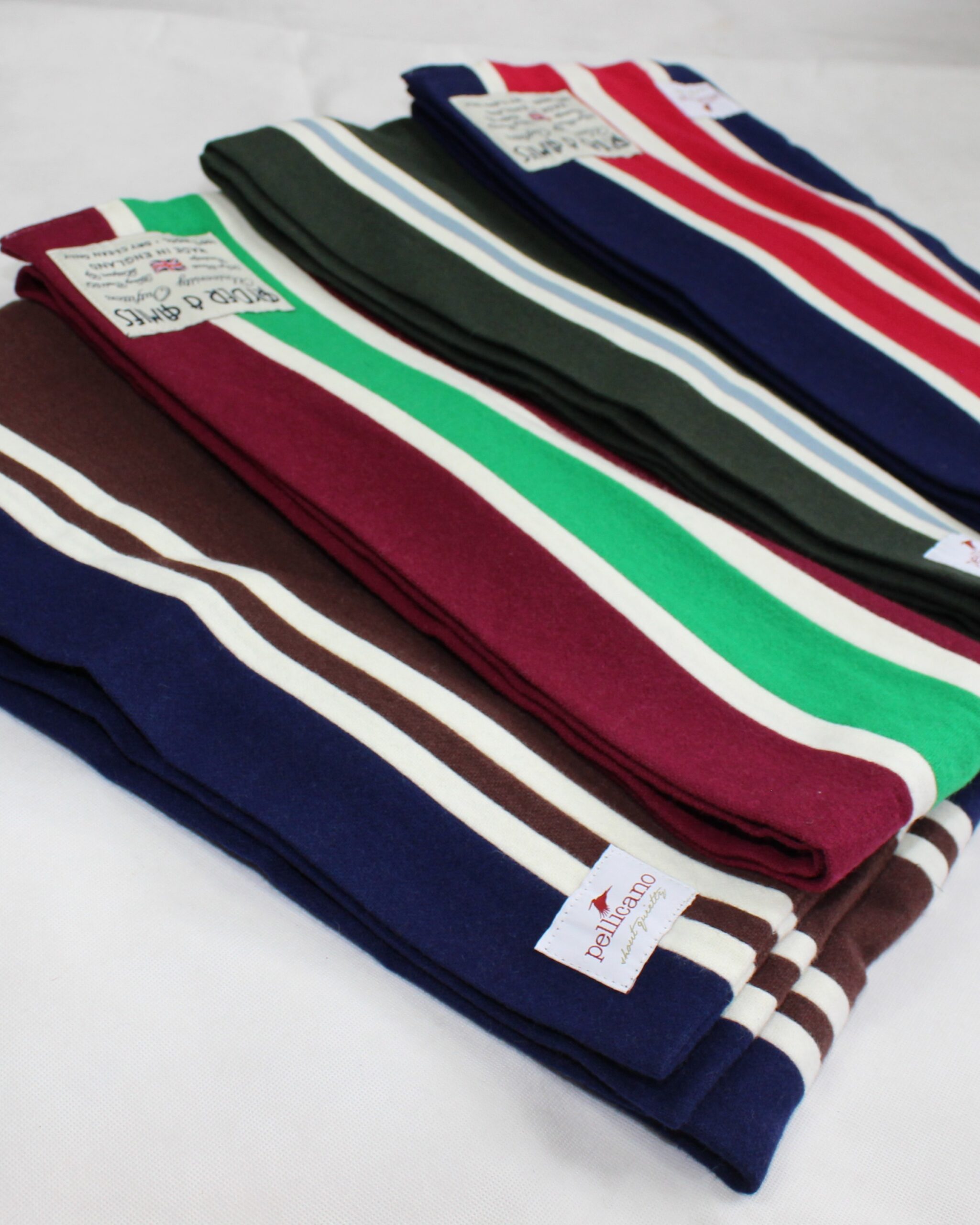 College Scarf in Red, White & Blue Saxony Wool - Image 7