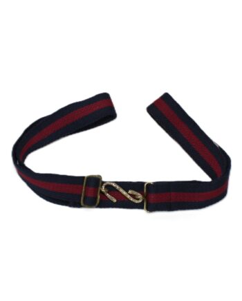 Men's Snake Buckle Webbing Belt in Burgundy & Navy