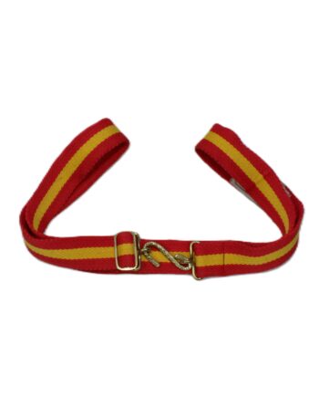 Men's Snake Buckle Webbing Belt in Red & Yellow