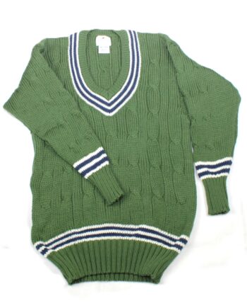 A Cricket Jumper in Olive Green Merino Wool
