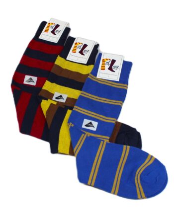 Men's Socks: 3 Pack Stripe Cotton Short Cotton Mix