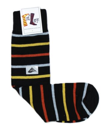 Men's Socks: Multi Stripe Short Cotton Mix