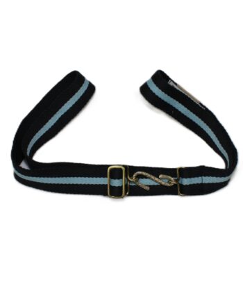 Men's Snake Buckle Webbing Belt in Navy & Sky Blue