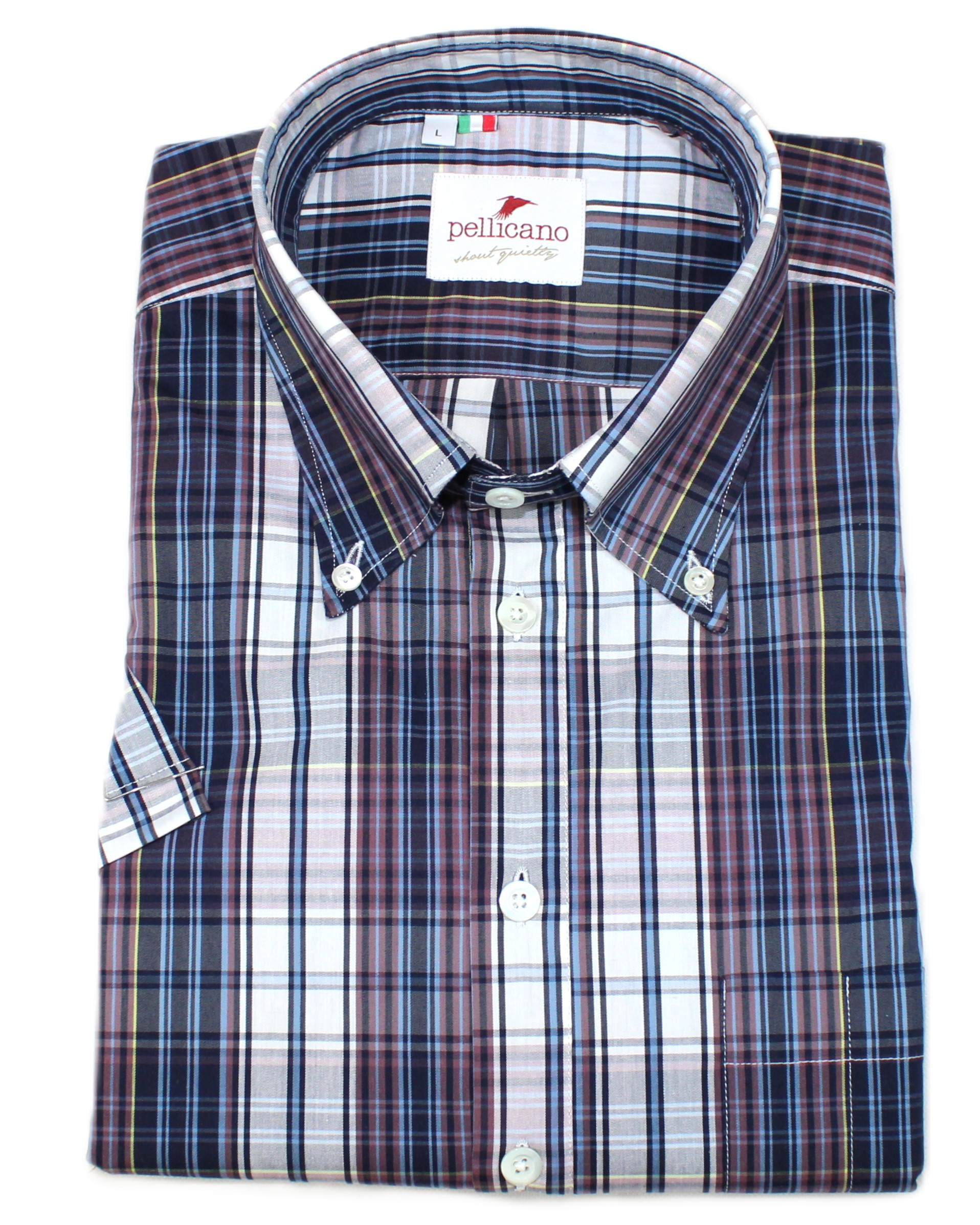 A Cotton Short Sleeve Popover Shirt with a Madras Check - Image 4