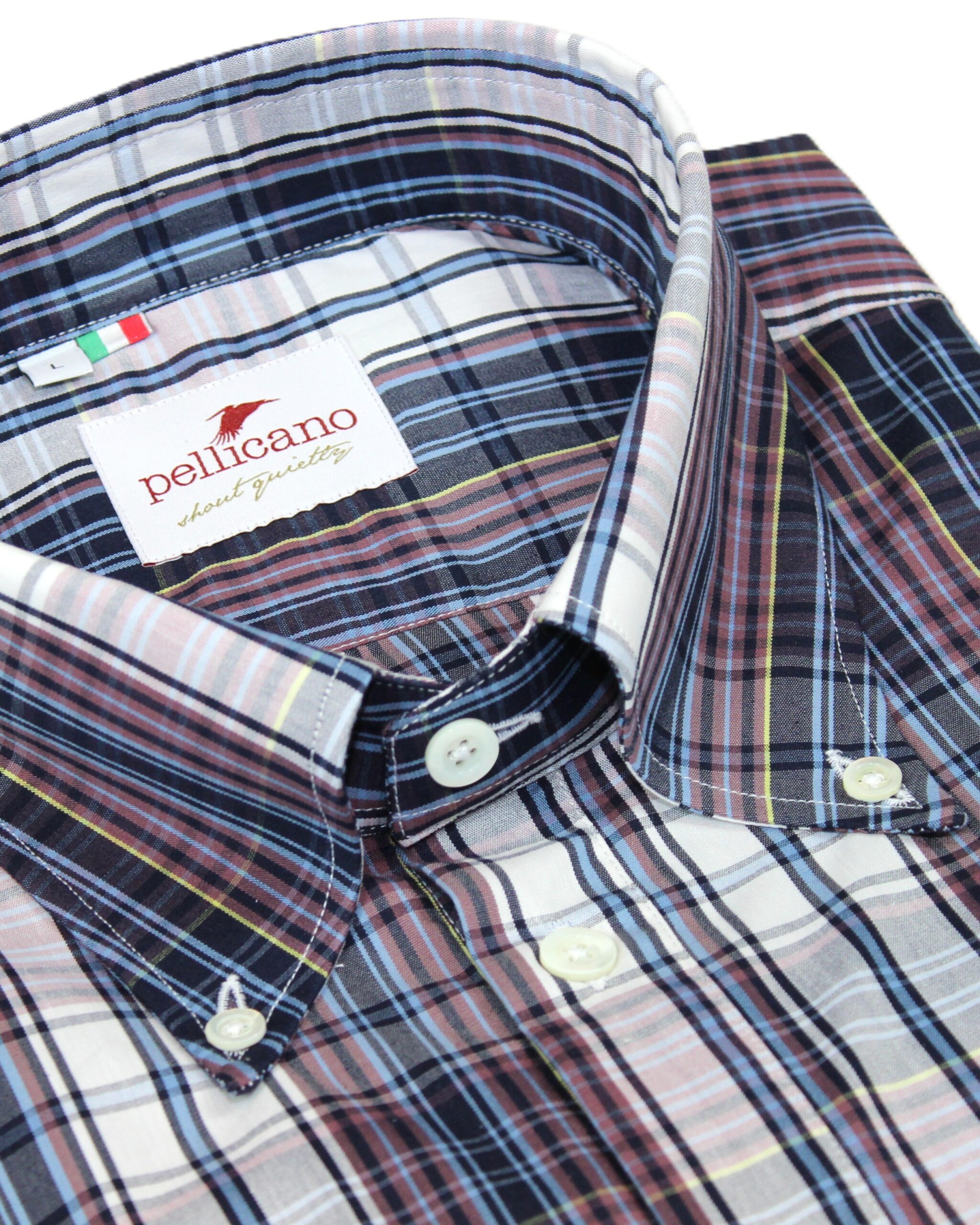A Cotton Short Sleeve Popover Shirt with a Madras Check - Image 3