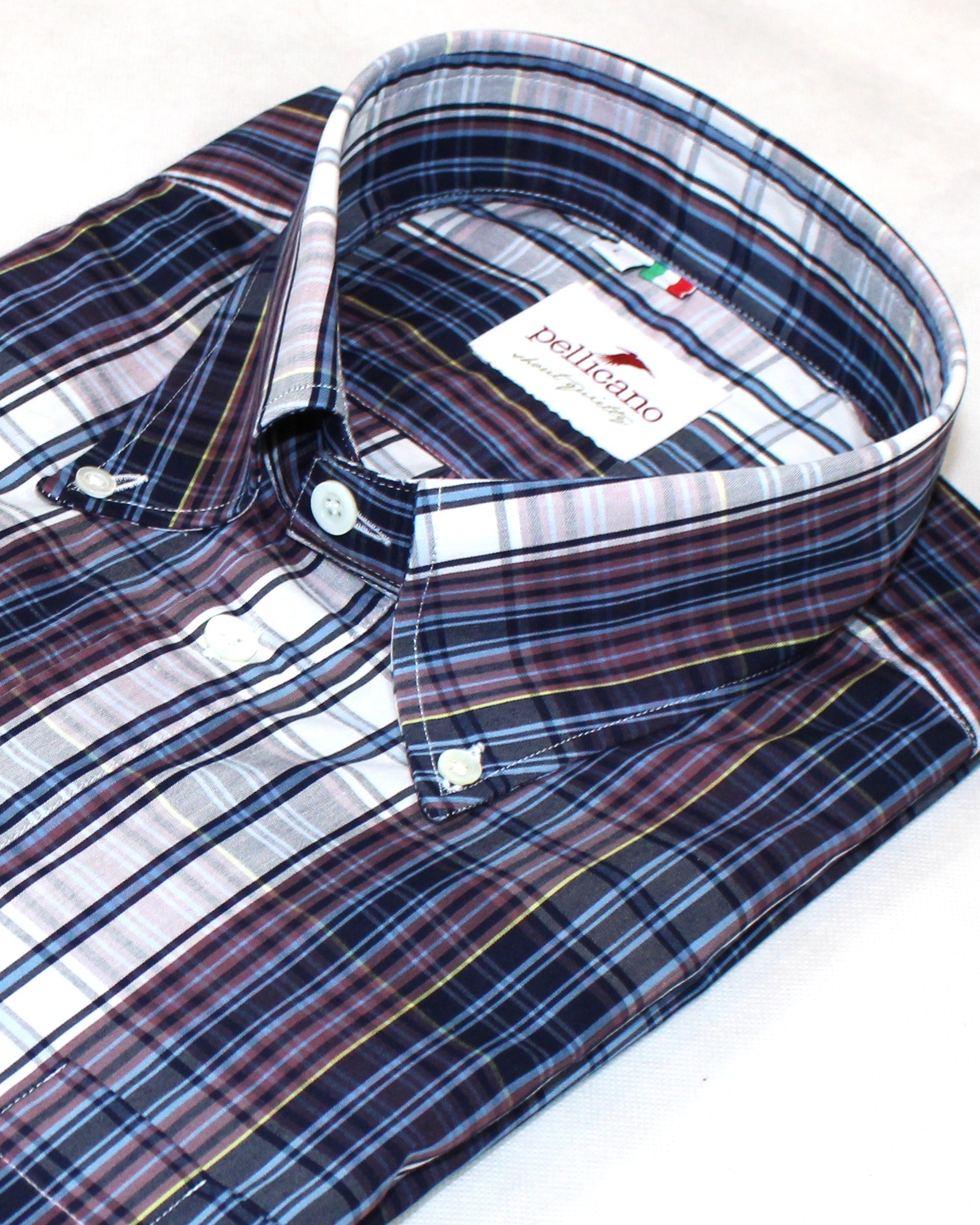 A Cotton Short Sleeve Popover Shirt with a Madras Check - Image 2