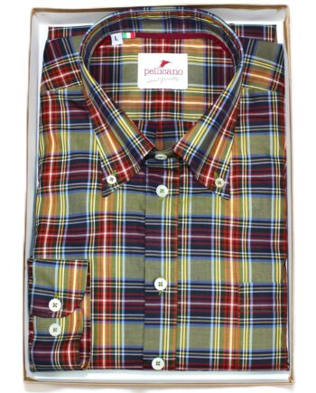 A Cotton Poplin Tartan Check Popover Shirt