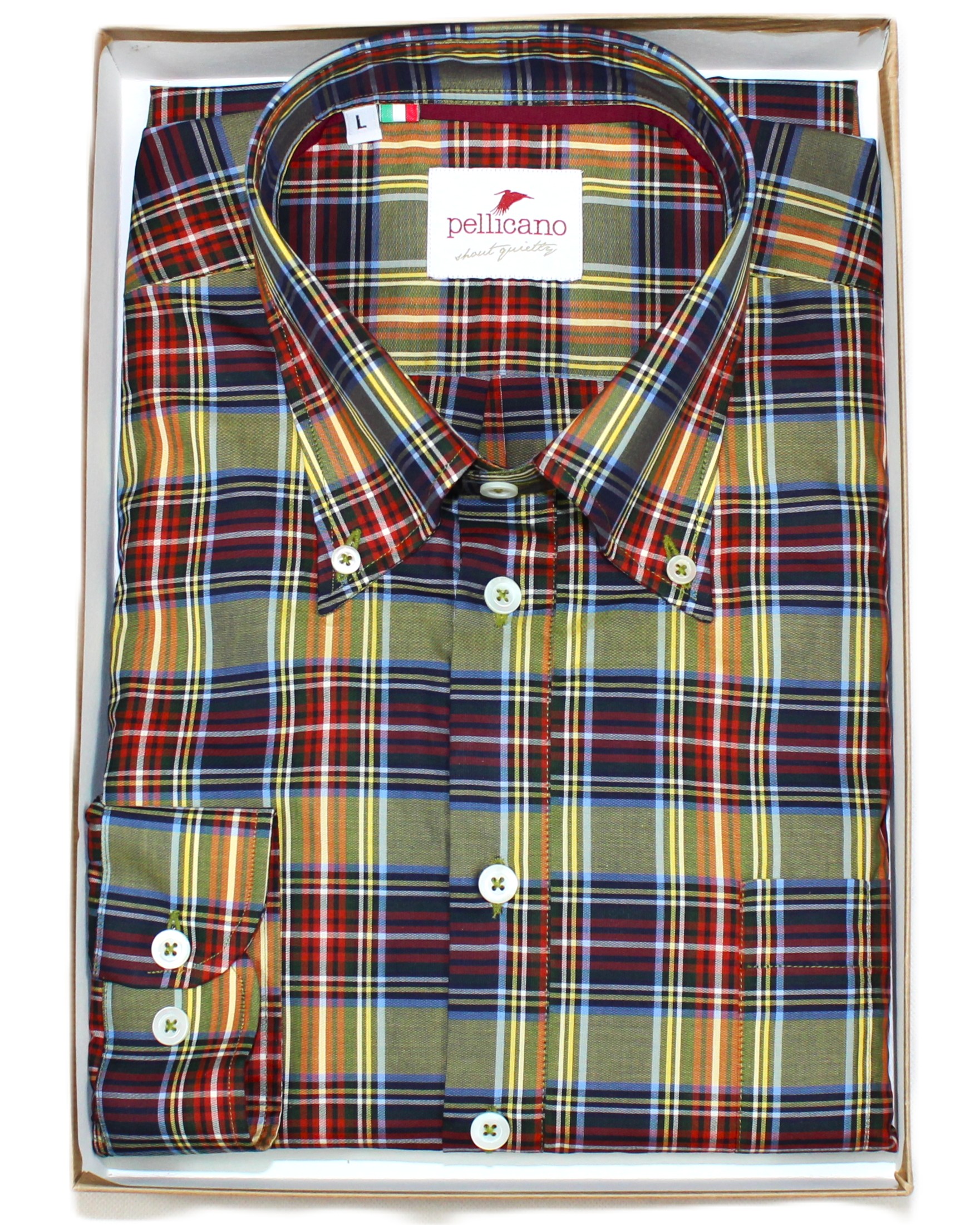 A Cotton Poplin Tartan Check Popover Shirt